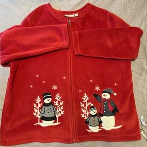 Croft & Barrow women's fleece zip-up jacket Christmas vintage